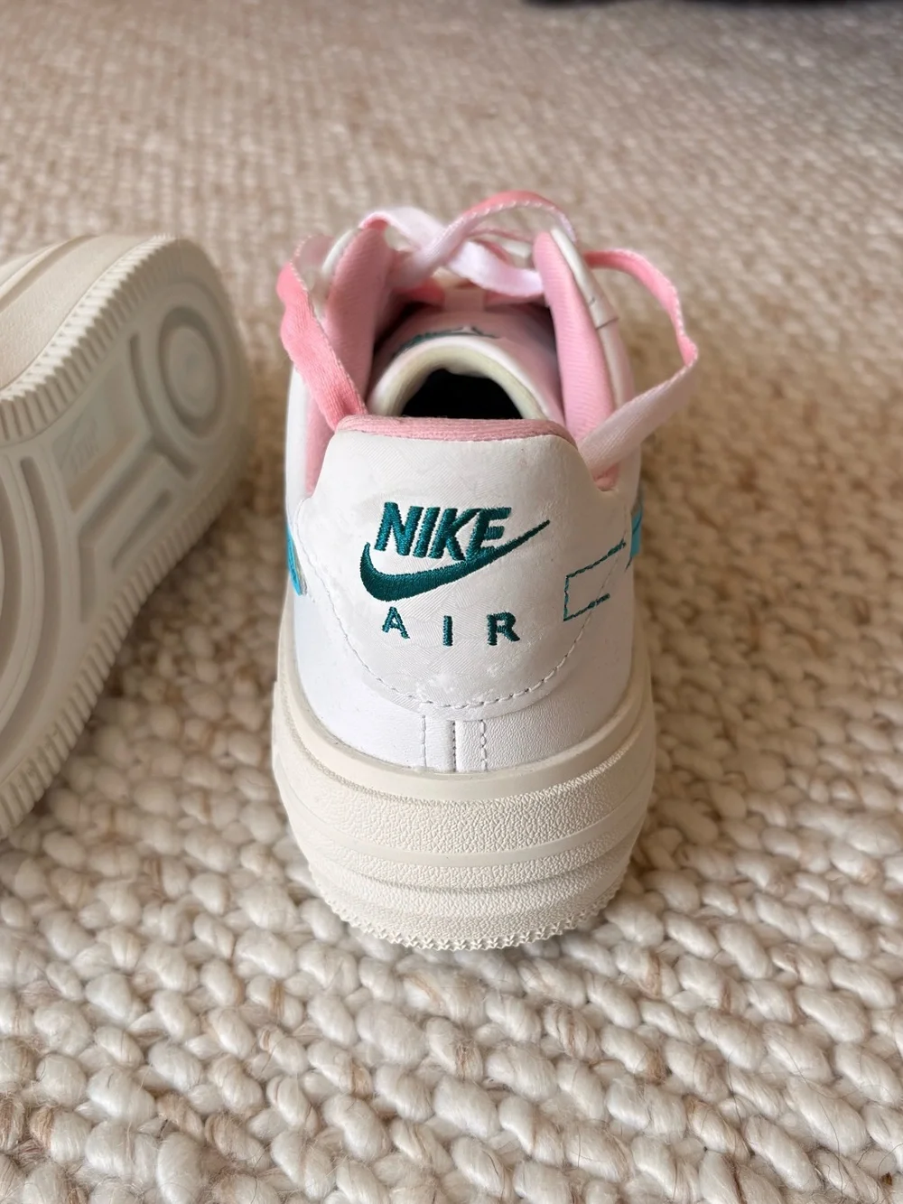 Nike Air Force 1 Low - White with Pink & Blue Accents